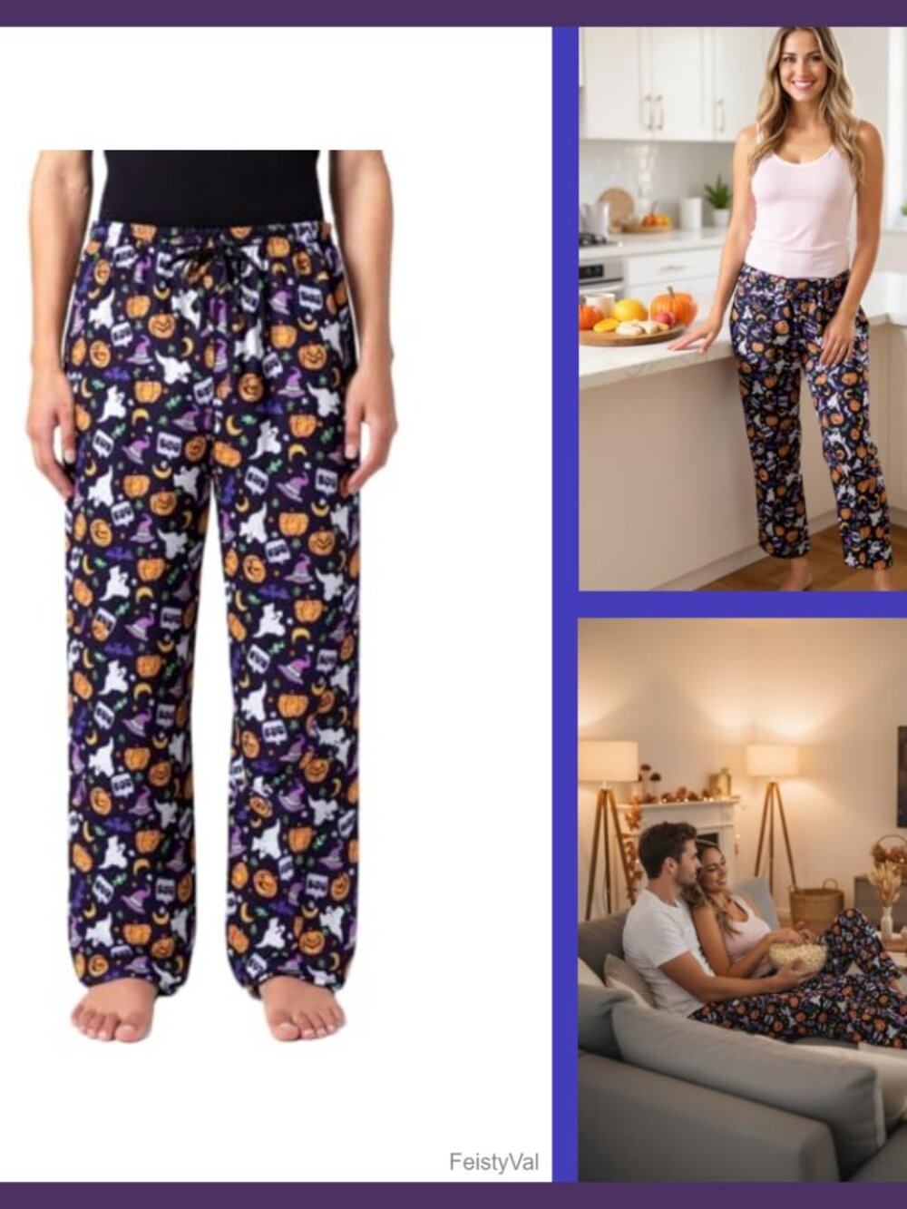 Holiday Themed Pajama Pants Polyester Spandex Lounge Sleep Bottoms